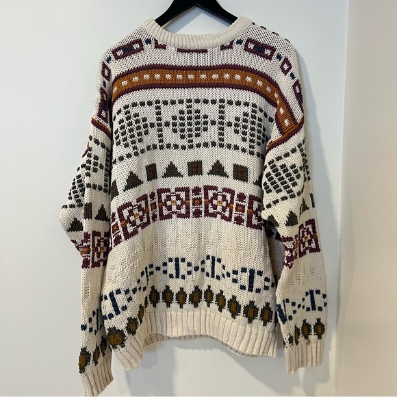 Britches Other - Vintage Britches Great Outdoors USA Men’s Cotton Geometric Sweater Knit L Flaws